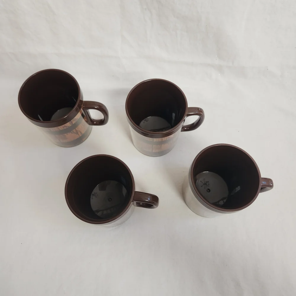 Dart Industries Thermo Serv Old Oaken Bucket Coffee Mugs